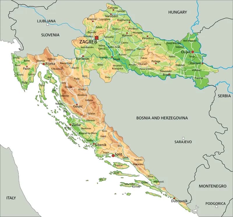 Półwysep na którym leży Chorwacja: Geografia, Półwyspy i Morze Adriatyckie